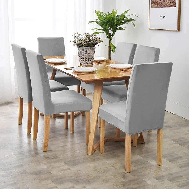 Velvet Fabric Chair Cover for Dining Room Wedding Hotel Banquet Soft & Comfortable Spandex Stretch Chair Covers  Home Decor Seat