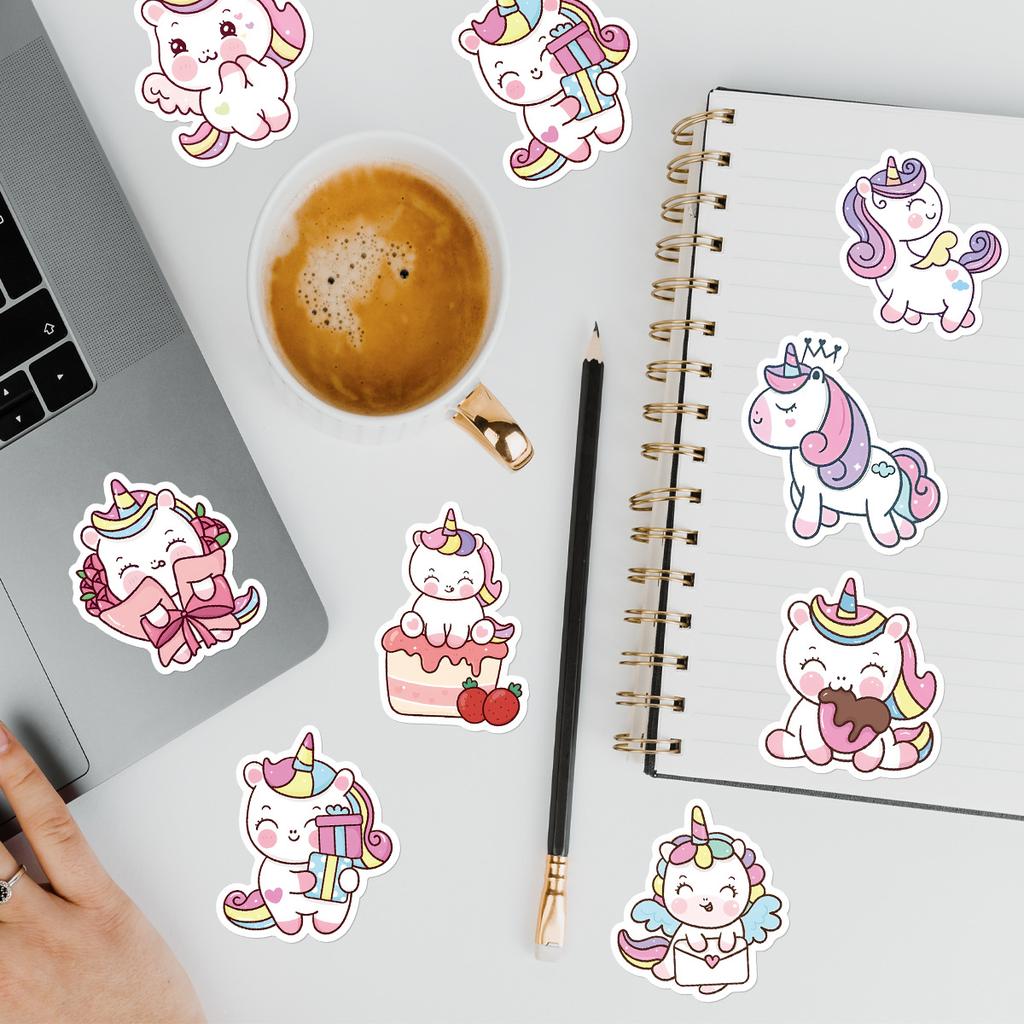 50 Cute Wind Unicorn Graffiti Stickers Creative Stationery Stickers Water Cup Computer Waterproof Decorative Stickers