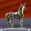 1PC Horse Figure Home Decor Ornament, Zodiac Sign, Horse Brass Statue Ornament Get Rich Immediately, Handicraft, Brass Ornament