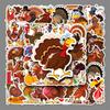 50 Waterproof Thanksgiving Turkey Cartoon Stickers for Kids’ Scrapbooks & Water Bottles