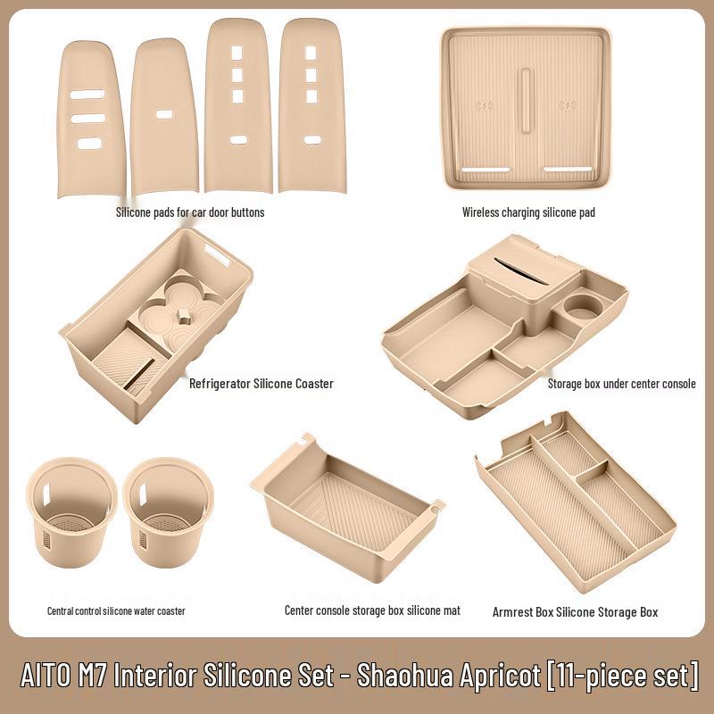 Fits 26 AITO M7/M8 Models: Central Control Wireless Charging Silicone Pad Upgrade Set