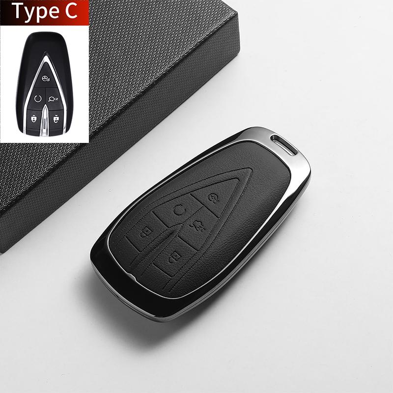 For Changan DEEPAL S07 L07 SL03 S7 G318 S05 Leather Metal Car Key Case Cover Key Protection Shell Fob Key Case Holder Accessorie