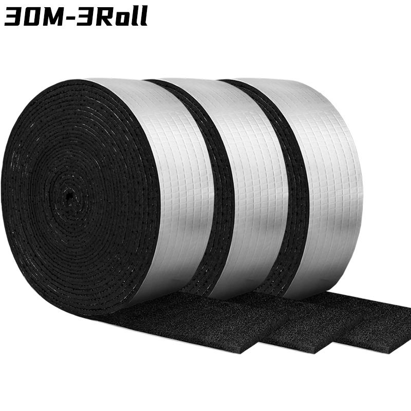 50/10M Winter Pipeline Insulation Tape Outdoor Foam Keep Warm Pipes Aluminum Foil Black Fire Protection Strong Tape Waterproof