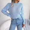 2023 Autumn/Winter Street Style Cable Knit Crop Sweater for Women