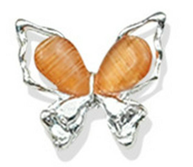 Luxury 3D Silver Cat Eye Butterfly Nail Art Rhinestones