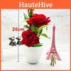 Elegant Artificial Flower Rose Potted Plant Bonsai For Home Celebration Gift And