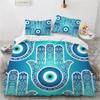 3D Blaues Böses Auge Bettbezug King Queen Größe Psychedelisches Magisches Zeichnungsaugen Bettwäscheset Kinder Jugendliche Erwachsene Polyester Steppdeckenbezug