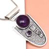 Silver Amethyst Necklace Gifted  Jewelry Gemstone 18" Handmade Pendant