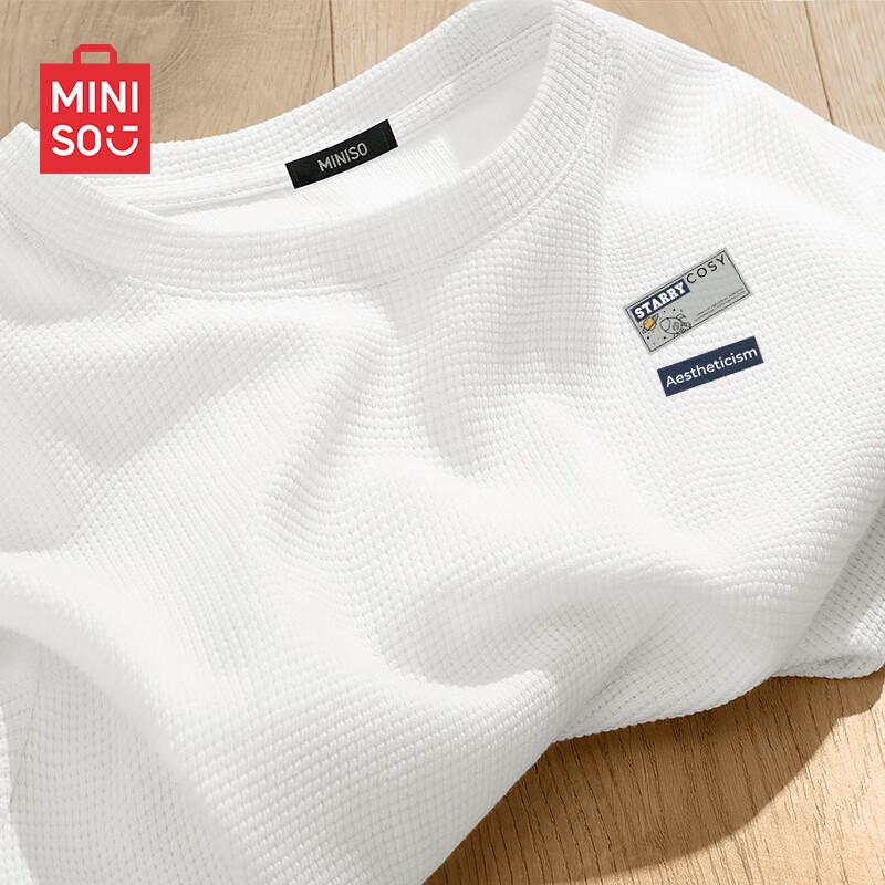 MINISO Men's Waffle Knit Long-Sleeve T-Shirt