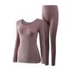 Women's Thermal Velvet Slim Fit Round Neck Underwear Set for Autumn