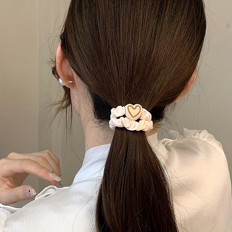 10 pieces of heart-shaped hair accessories, cute butterfly bow hair accessories, elastic rubber hair accessories