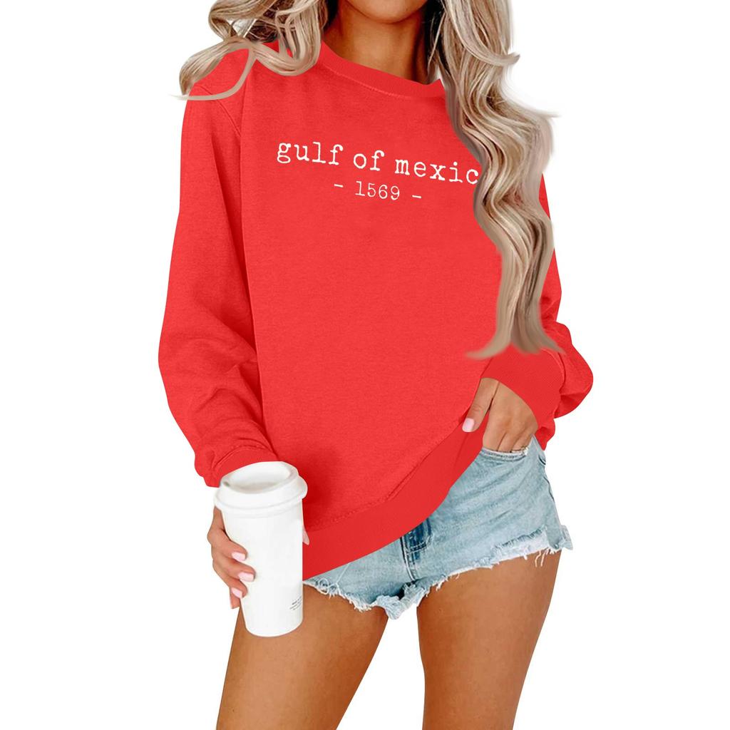 Women's Fashion Casual Print Casual Long Sleeve Round Neck Sweatshirt Top