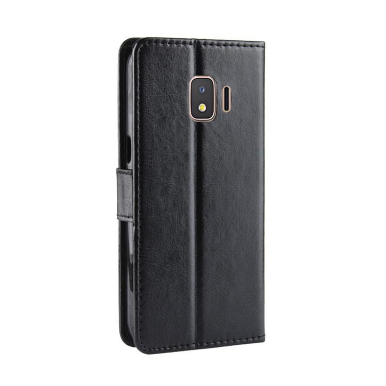 Suitable for Samsung Galaxy J2 Core phone case, leather cover with crazy horse pattern, phone protective cover, flip cover