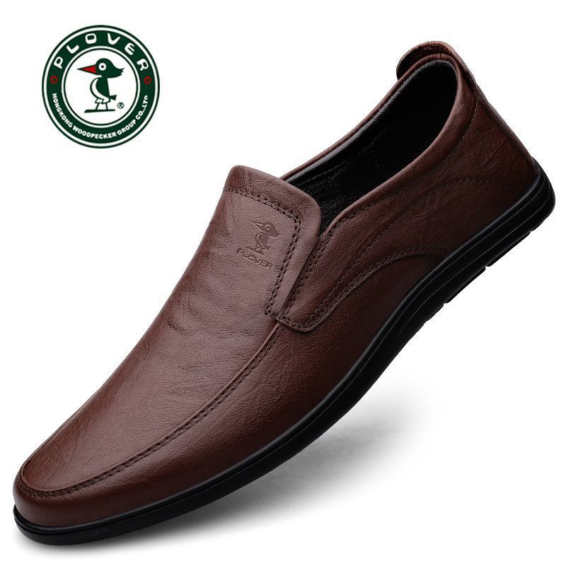 

HyPLOVER мужская обувь осень новая мягкая подошва повседневная кожаная обувь мужская обувь Doudou натуральная кожа дышащая папа кожа 46