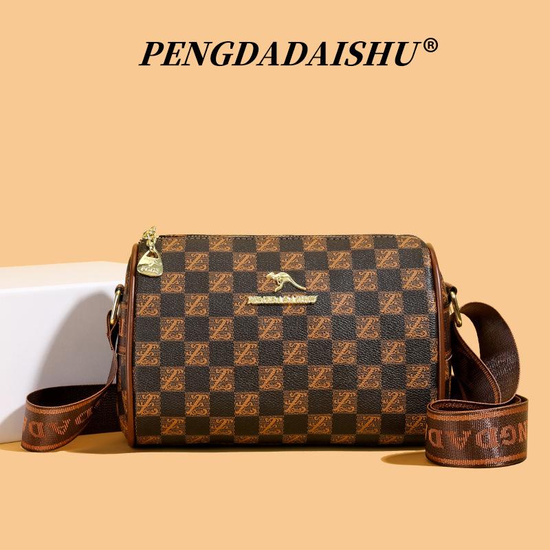 Women's Shoulder Bag Versatile Casual Retro Printed Wide Shoulder Strap Women's Bag Trendy Fashion Commuter Messenger Bag Women