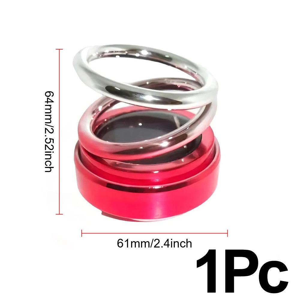 Car Solar Spinning Aroma Diffuser Aromatherapy Air Freshener Dual Ring Decor Odor Eliminator Long Lasting Vehicle Accessories