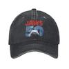 Cappellini da Baseball Logo 50° Anniversario di Lo Squalo Denim Vintage Usurato Snapback Classico Film All'aperto Morbidi Senza Struttura