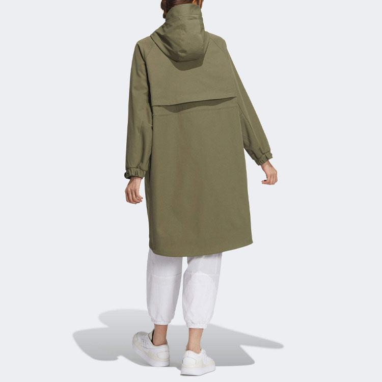 Adidas Sport Performance Solid Logo Long Sleeve Hooded Windbreaker Women Outerwear Green IX6795