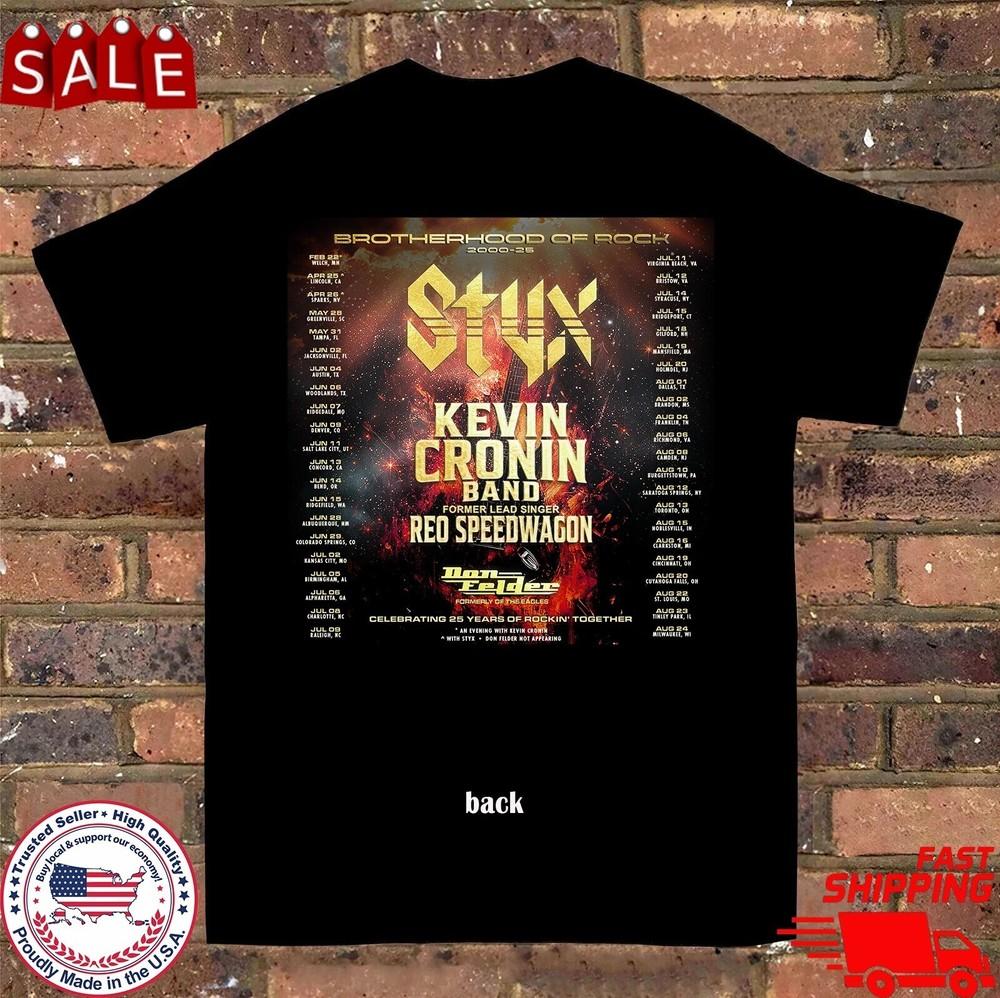Styx Band Brotherhood Of Rock 2000-25 T Shirt Full Size S-3XL Unisex T-Shirt XL