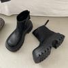 Braune britische vielseitige dicke High Heel Plateau Martin Stiefel Damen Sommer 2025 neue Rock erhöhende kurze Stiefel