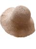 Ladies' Summer Solid Color Hollow Out Large Brim Beach Sun Hat, Pure Straw Crochet Sun Hat Suitable For Hiking