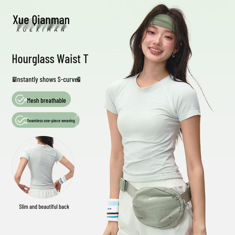 Xueqiman Women s Short Sleeve Quick Dry Yoga & Sports T-Shirt M
