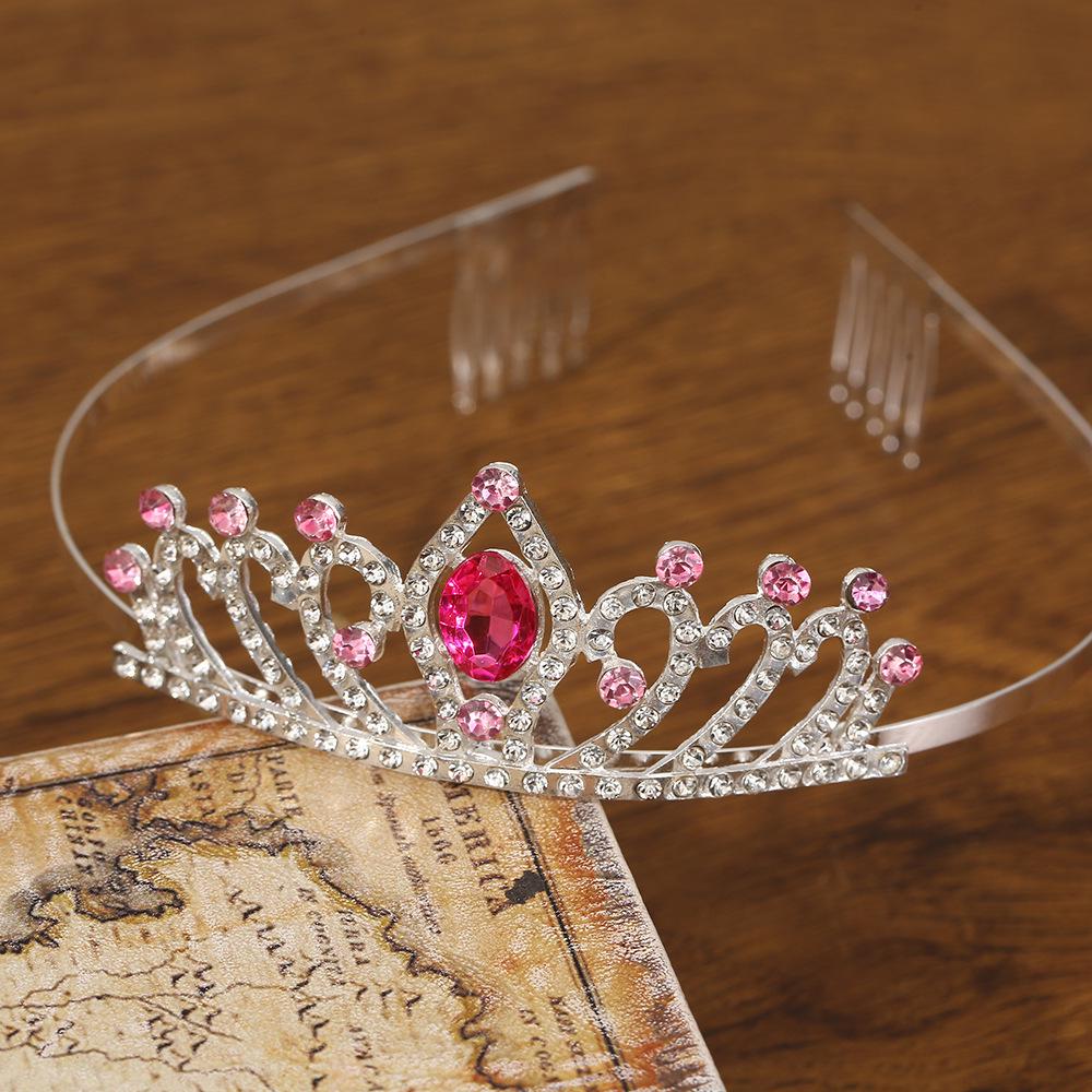 Silver Child's Diamond Headband Comb Tiara for Crown Dance Performance