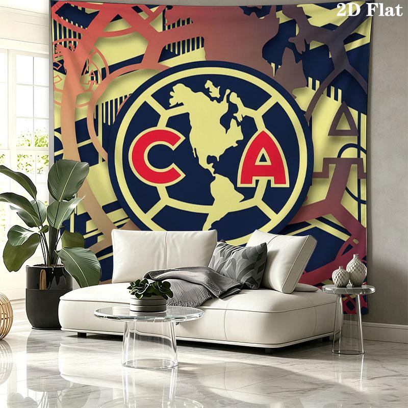 Club America Wall Tapestry Aesthetic Wall Hanging Printed Fabric Blanket Decorative Tapestries for Bedroom Living Room Home Decor