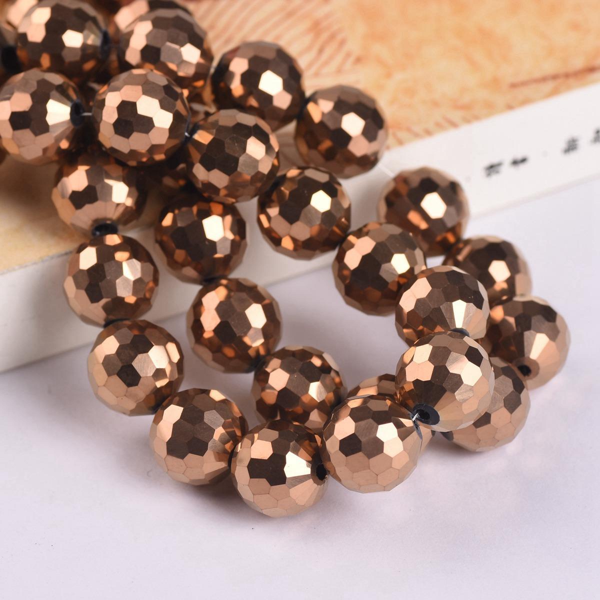 

Colorful Plated Round 96 Facets Cut Disco Ball 6mm 8mm 10mm 12mm Faceted Crystal Glass Loose Spacer Beads For Jewelry Making DIY 10mm 20pcs бронзовый