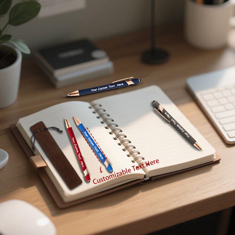 25Sets Customizable Ballpoint Pens Luxury Soft Touch round Writing Tools with Brown Cases - Includes 25 Pens And 25 Brown Bags