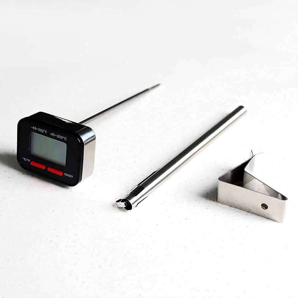 Watchget Drip Pot Thermometer, Coffee, Milk Foamer Thermometer, Kitchen Thermometer, Digital for Cooking, Tempura, Meat, Bath, Milk, Etc., Speed