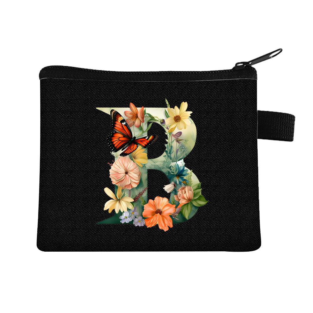 Letter Printed Children'S Change Bag Student Polyester Card Bag Simple Coin Storage Bag Portable Card Bag