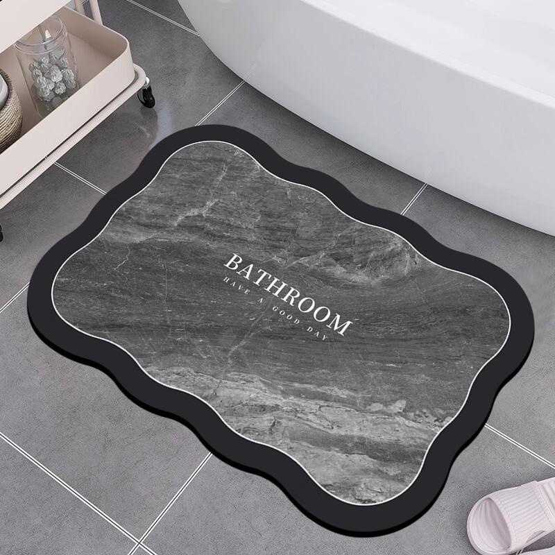 Simple Style Diatomaceous Earth Floor Mat - Stain & Wear-Resistant Bathroom/Toilet Entrance Mat