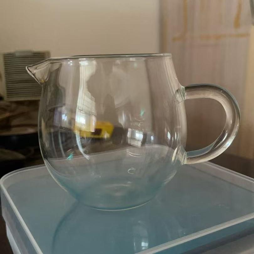 Square Glass Teapot Set with Stainless Steel Filter - Kung Fu Style Tea Dispenser and Fairness Cup for Household Use.