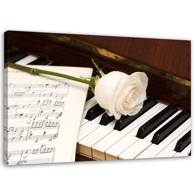Canvas Print Music Piano Rose Sheet Music