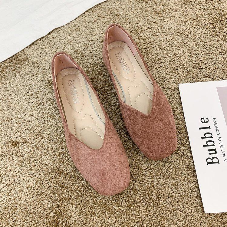 Pantofi Doudou pentru femei primăvara 2025 noi cu gură joasă, vârf pătrat, pantofi simpli cu talpă moale, versatili, pantofi de damă negri, balerini pentru condus la serviciu