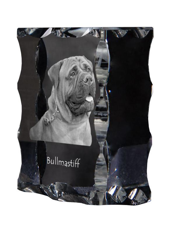 Bullmastiff - křišťál s obrázkem psa, skleněná figurka s obrázkem, unikátní rámeček s obrázkem značky Art-Dog