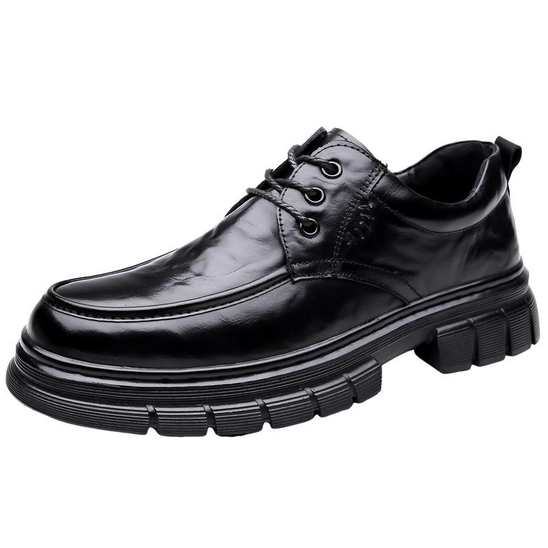 

Men s Leather Casual Shoes Thick Soled Durable Oxford Shoes Simple New Men s Business Dress Shoes Height Increasing Classic 44