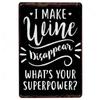 Retro Wine Metal Sign Plaque Vintage Whiskey Painting Perfect for Bar Restaurant Club Man Cave Wall Decor