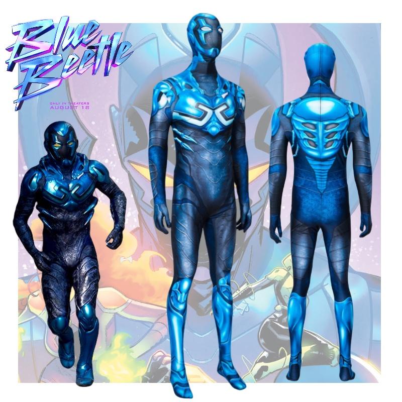 Trendy Blue Beetle Cosplay Jumpsuit Long Sleeve Polyester Costume For All Seasons