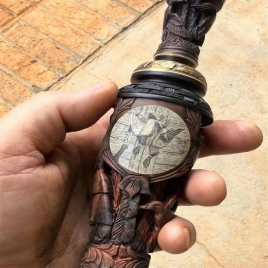 Handmade Hunting Duck Call Whistle Portable Lightweight Hand-Carved Wooden Realistic Sound Outdoor Waterfowl Crow Bird Animal Caller