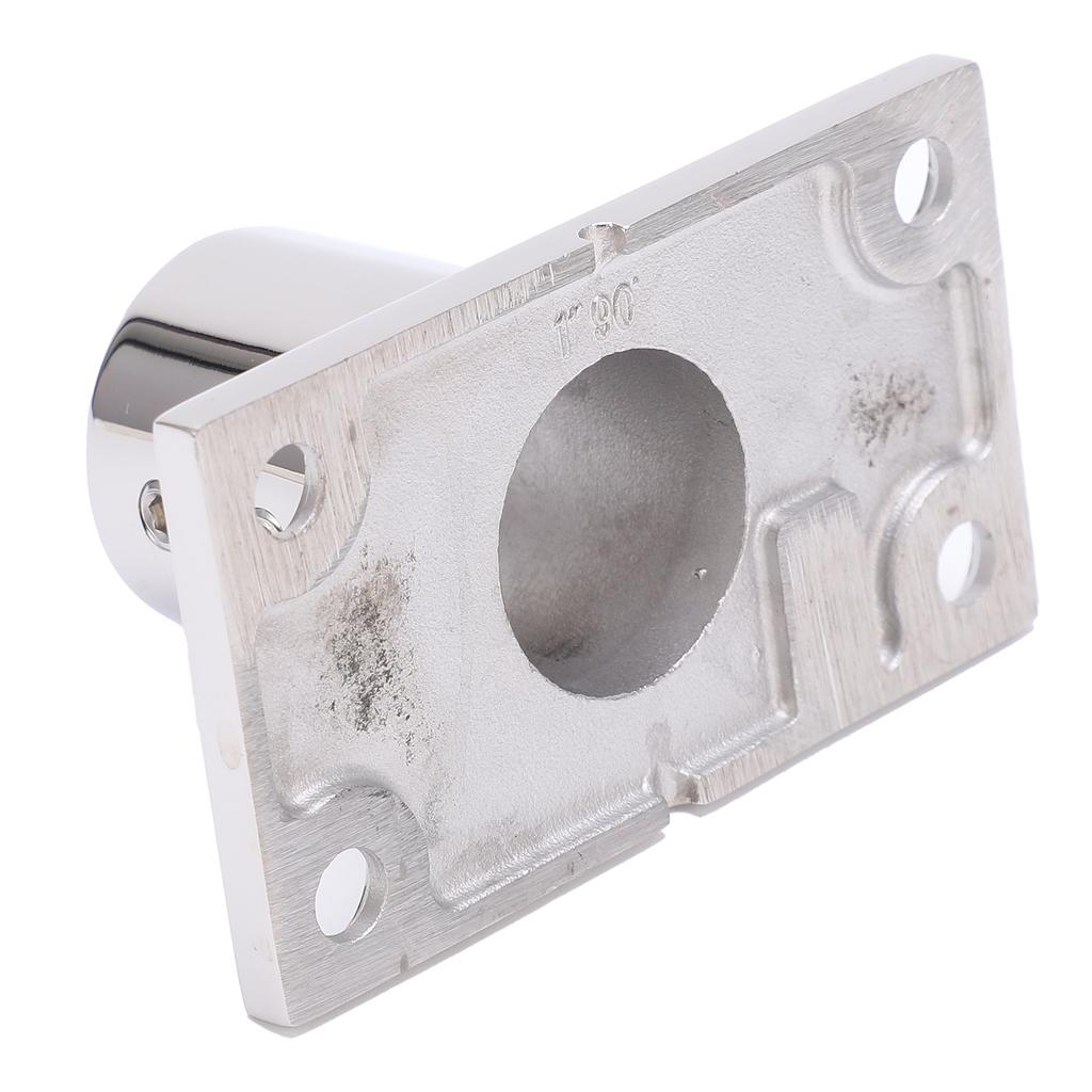Stanchion Base Stainless Steel 90 Degree Rectangular AntiCorrosion Polishing Hnadrail Fitting for Boat Yacht(22mm )