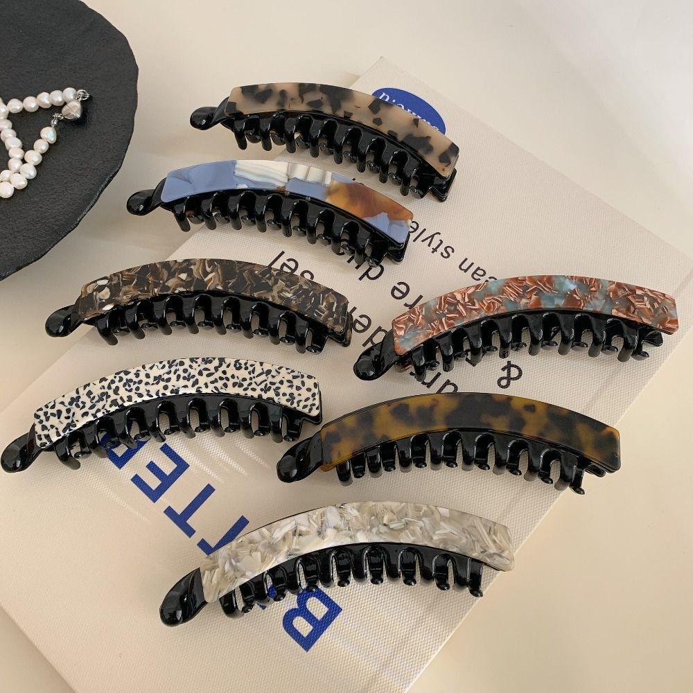 Acetic Acid Leopard Print Hair Clip Geometric Vertical Clip Creative Hairpin  Girl