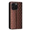 For iPhone 16 Pro Max Wallet Case Rhombus Imprinted Leather Phone Cover