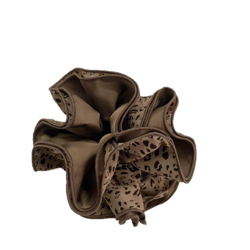 Leopardenmuster Satin Colorblock Scrunchie Stirnband für vielseitige Dutt-Frisuren