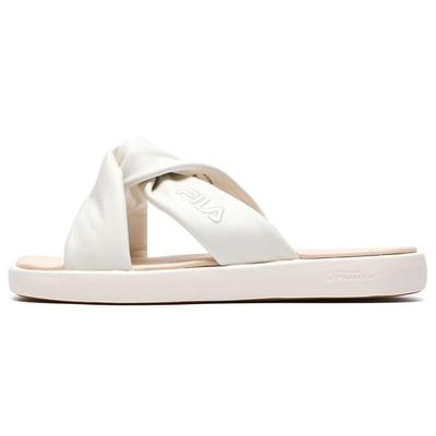 Modern Sports Rubber Sole Slide Sandals Women Footwear Cream F12W221505FGD
