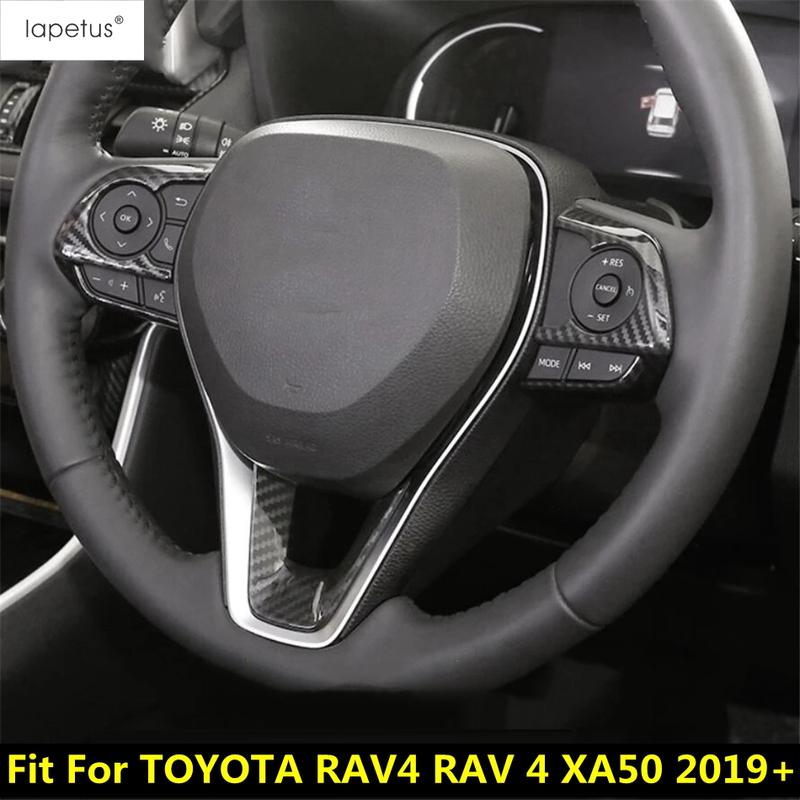 

Steering Wheel Button Frame Decoration Cover Trim ABS Carbon Fiber Accessories Interior For TOYOTA RAV4 RAV 4 XA50 - 2024
