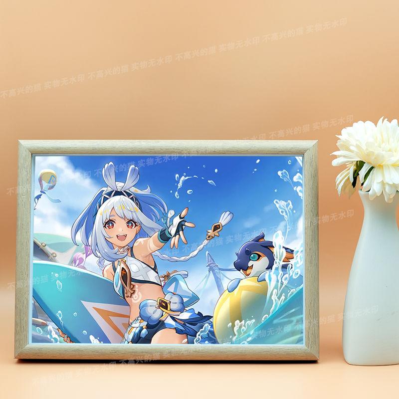 7Inch Genshin Impact Marani Game Photo Decorative Stand/Wall Hanging/Shelf Ornament for Dormitory/Study Room