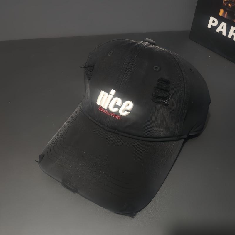 New Ripped Baseball Cap Men's and Women's Nice Embroidered Cap Spring and Autumn Versatile Sun Hat Soft Top Hat