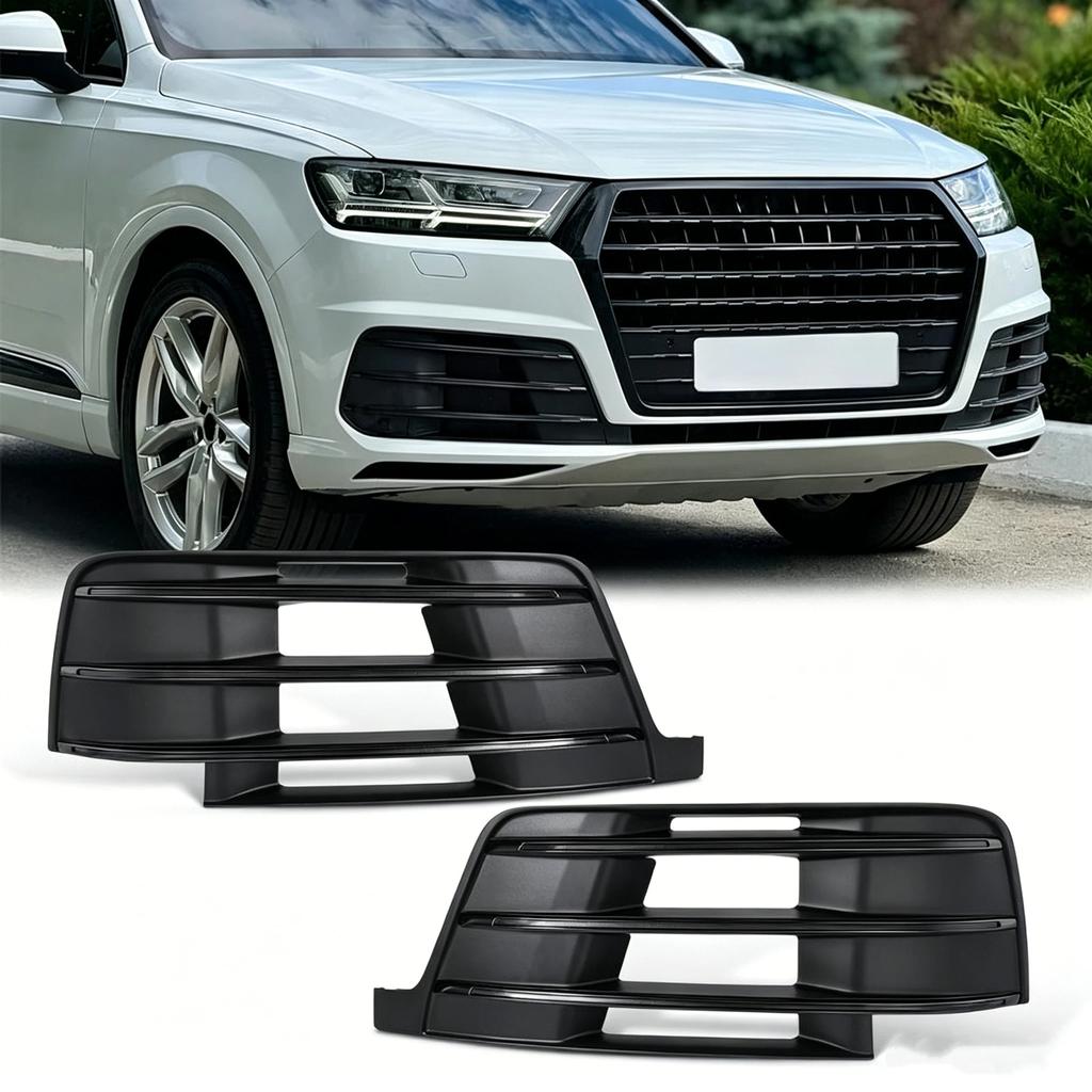 Front Bumper Fog Light Grilles Matte Black Weather Resistant High Durability for Q7 Exterior Auto Parts
